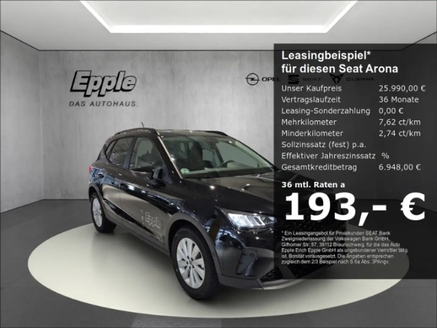 SEAT Arona Road Edition 1.0 TSI 85 kW (116 PS) 7-Gang-DSG Nav Schwarz - 1