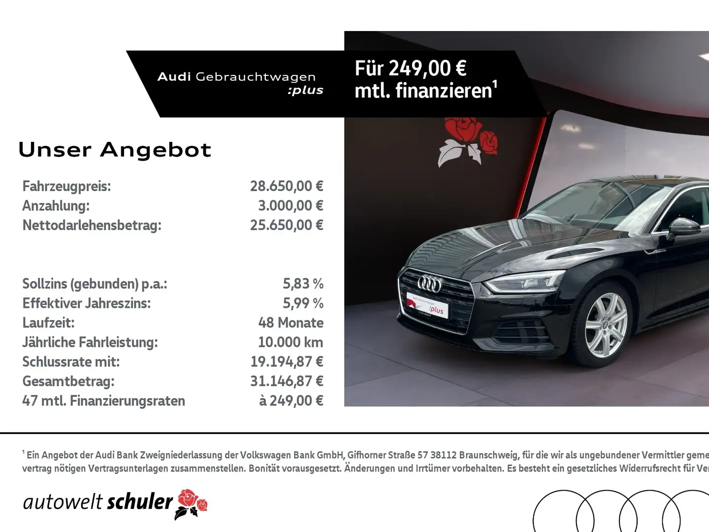 Audi A5 Sportback 40 2.0 TDI Navi RFK AHK LED GRA Zwart - 1