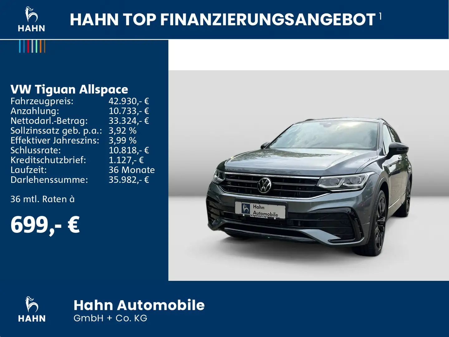 Volkswagen Tiguan Allspace R-Line 2.0TDI 4M DSG Matrix AHK Grau - 2