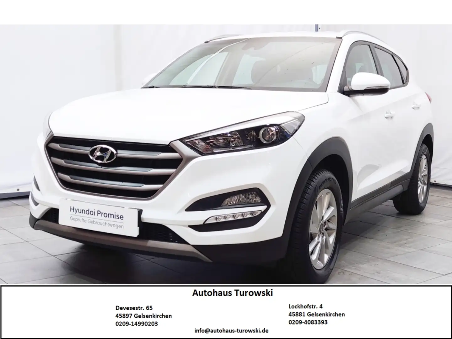 Hyundai TUCSON Intro Edition 2WD Navi 1.Hand Mehrzonenklima Fahre Weiß - 1