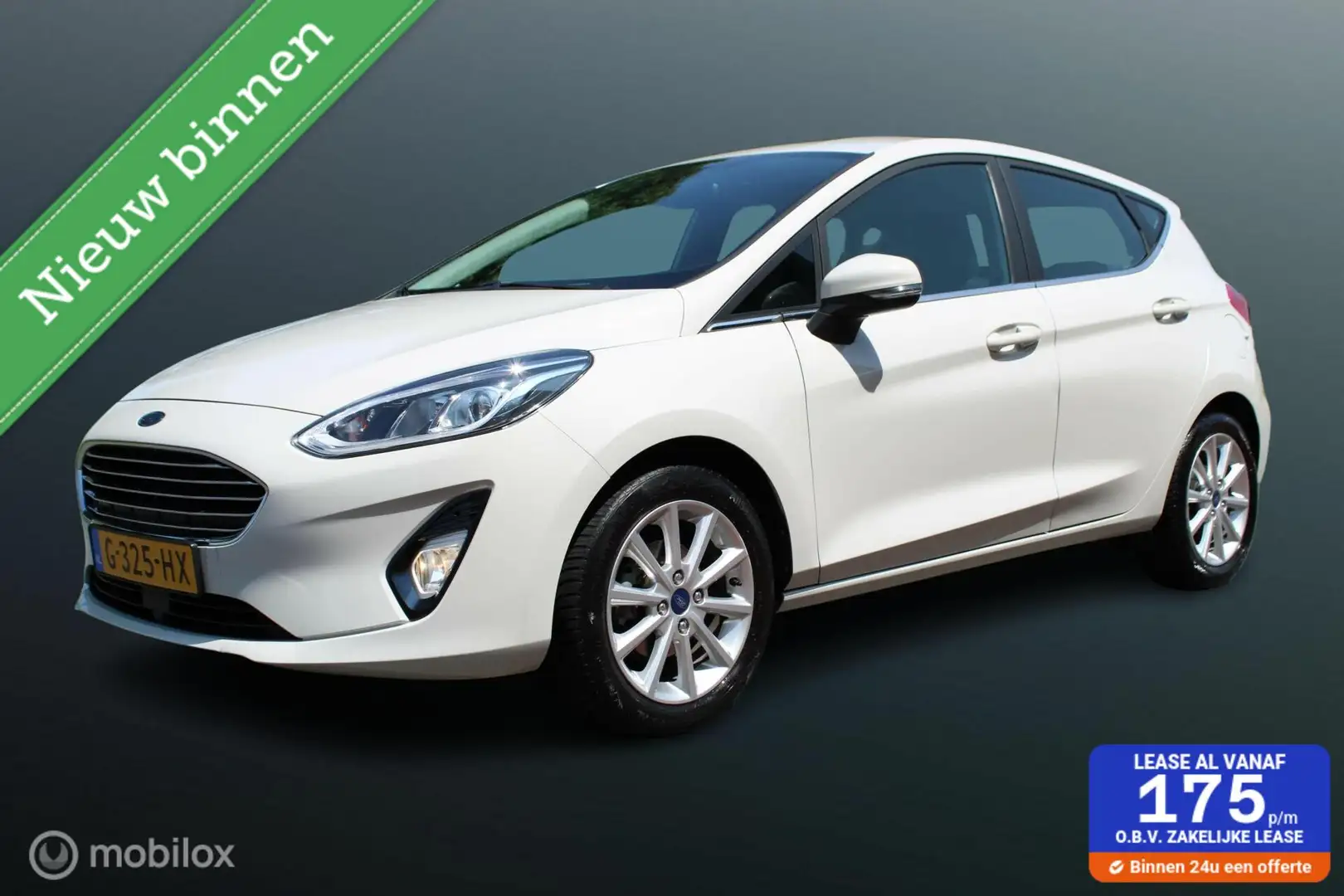 Ford Fiesta 1.0 EcoBoost Titanium 100 PK, Trekhaak, Adaptief c Blanc - 1