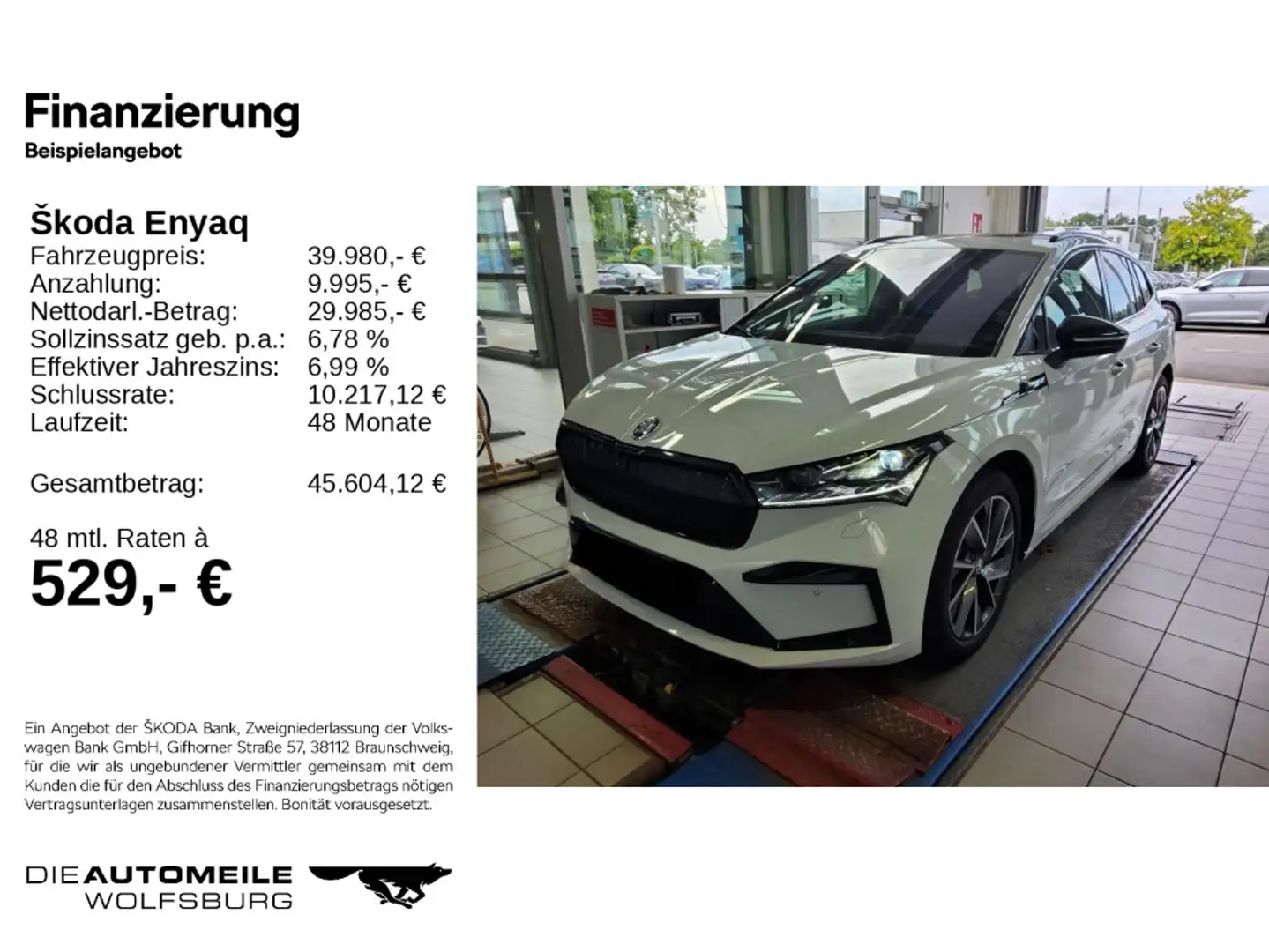 Skoda Enyaq 80 x Sportline Pano/Rückfahrkam Weiß - 2