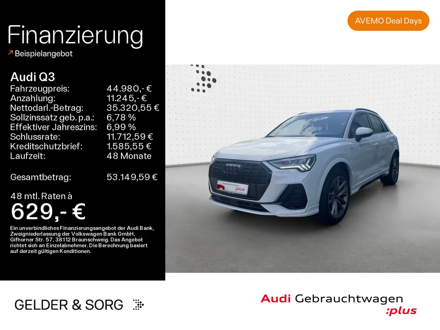 Audi Q3 S line 35 TDI AHK*RFK*LED*Navi*Sound*Virtual Weiß - 1