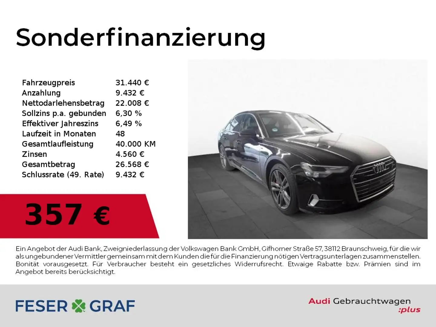 Audi A6 Lim sport 50 TFSI e qu Navi,LED,B&O,Kamera Schwarz - 1