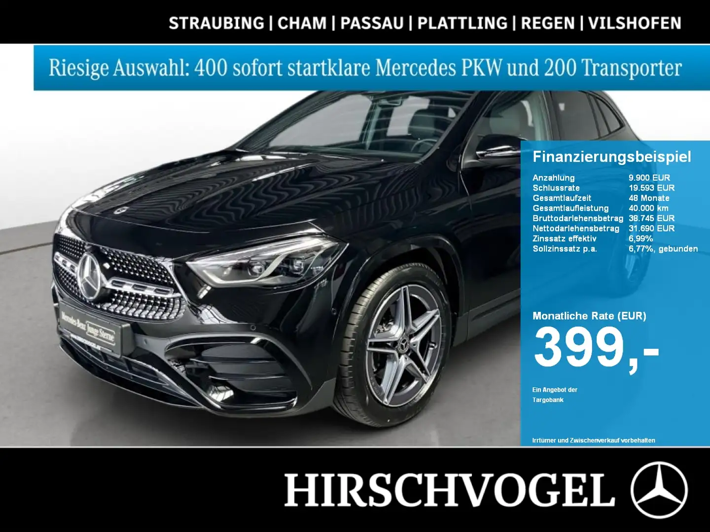 Mercedes-Benz GLA 200 AMG-Line+Night+AHK+KEYLESS+MULTIBEAM+Kam Schwarz - 1