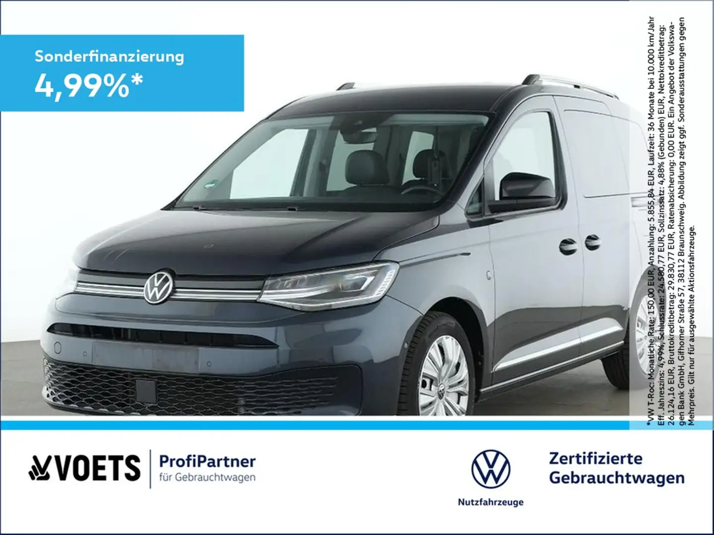 Volkswagen Caddy Style 2.0 TDI RearView+NAVI+ACC Blau - 1