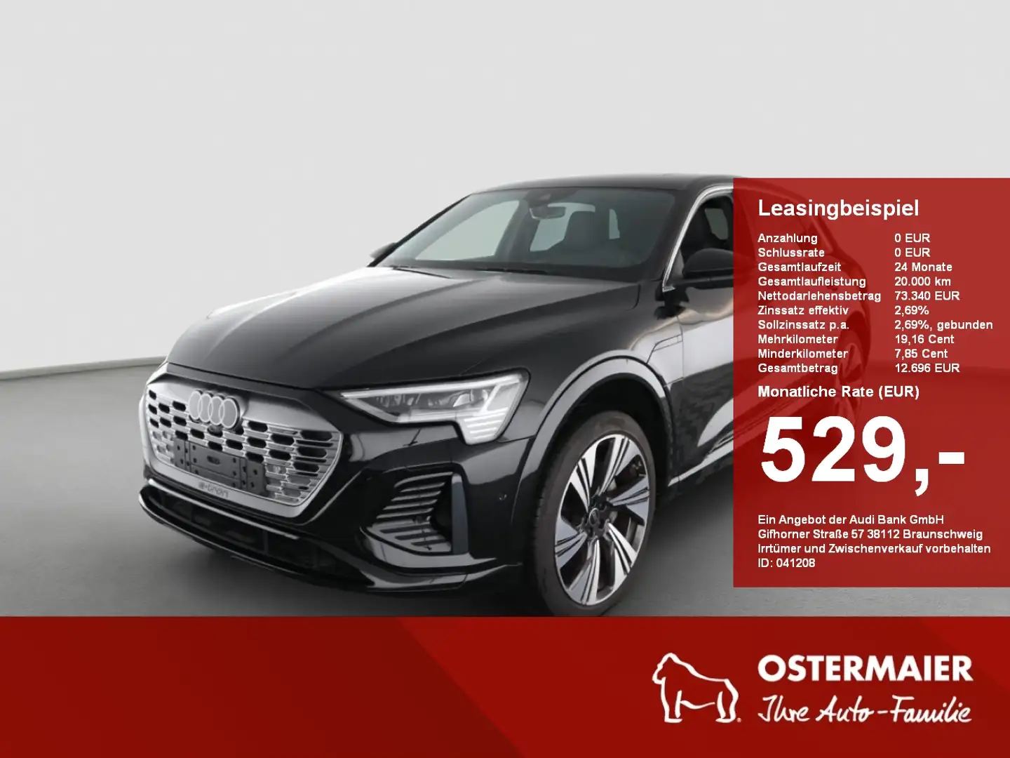 Audi Q8 e-tron S-LINE 55 NP:126tEUR! PANO.B&O.LM22.MATRIX Schwarz - 1