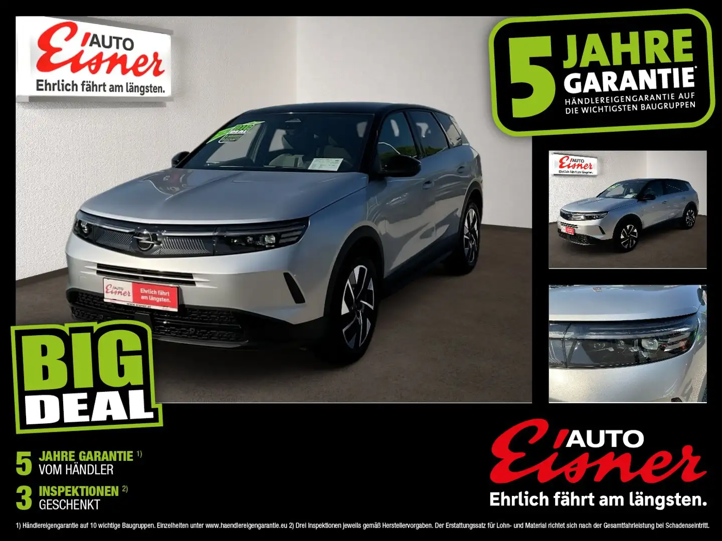 Opel Grandland 1.2 MHEV GS 2xKlima ACC AUT DynLicht Silber - 1