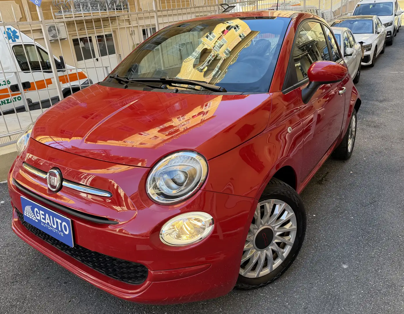 Fiat 500 1.0BENZINA/hybrid Lounge 70cv PERMUTABILE-NEOPATE Rosso - 2