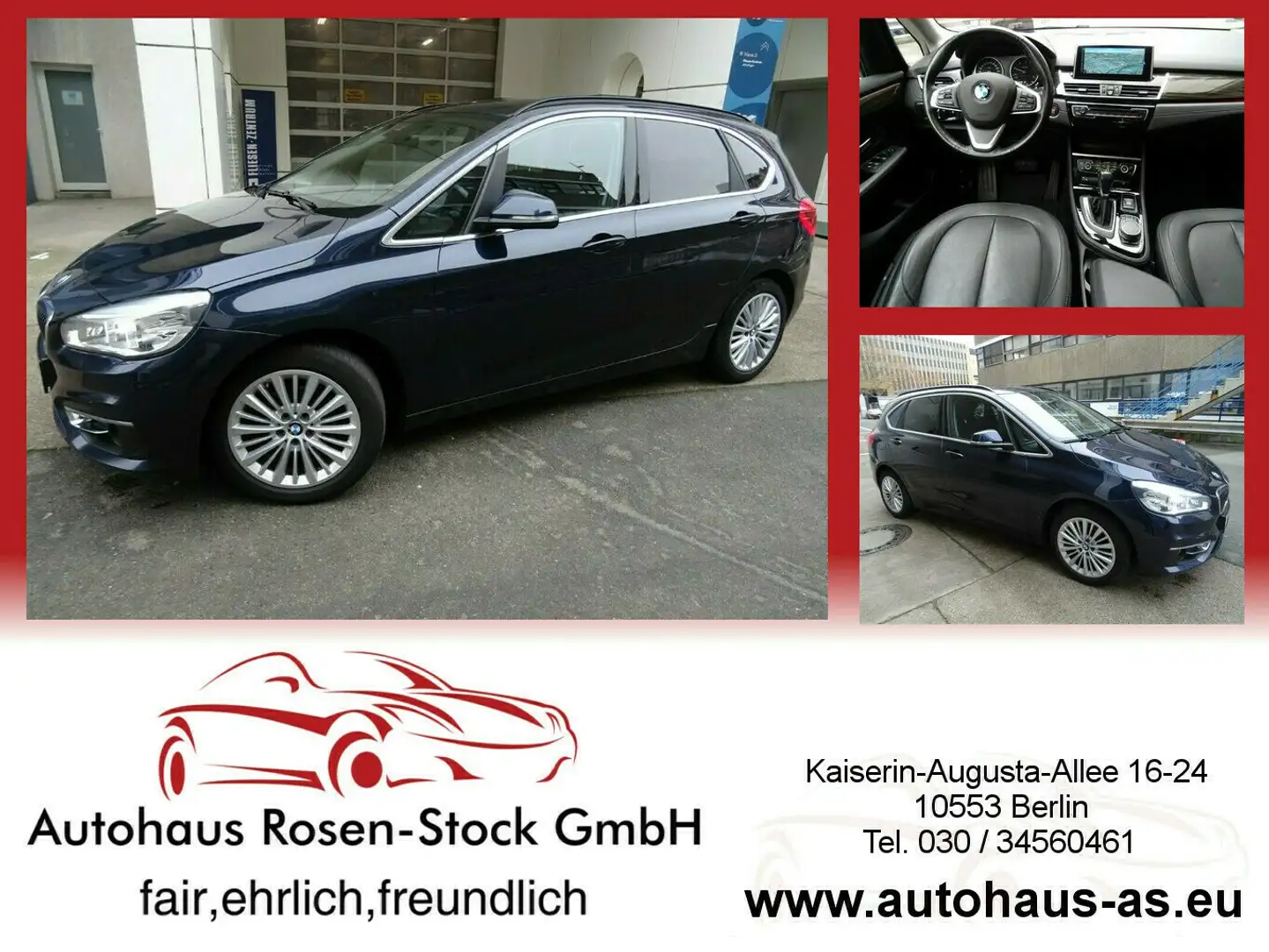 BMW 218 D xDrive Autom,AHK,Leder,Kamera Blau - 1