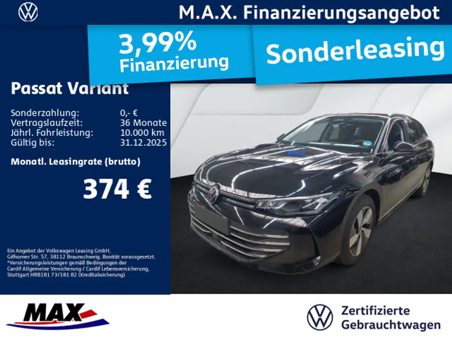 Volkswagen Passat Variant 2.0 TDI DSG BUSINESS NAV+AHK+360° Negro - 1