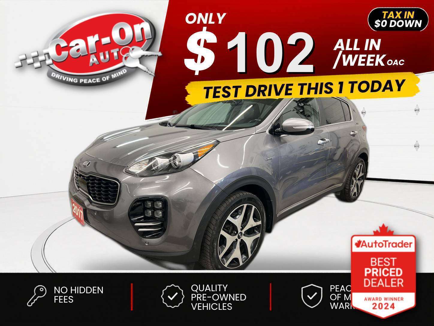 Gray 2017 Kia Sportage SX Turbo AWD SUV / Crossover All-Wheel Drive Automatic