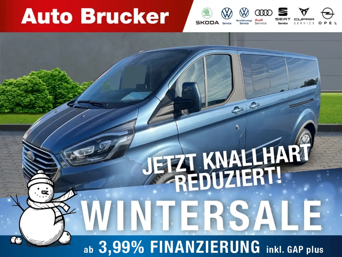 Ford Tourneo Custom Kombi 320 L2 Titanium X 2.0 TDCI Mild Hybrid Bleu - 1