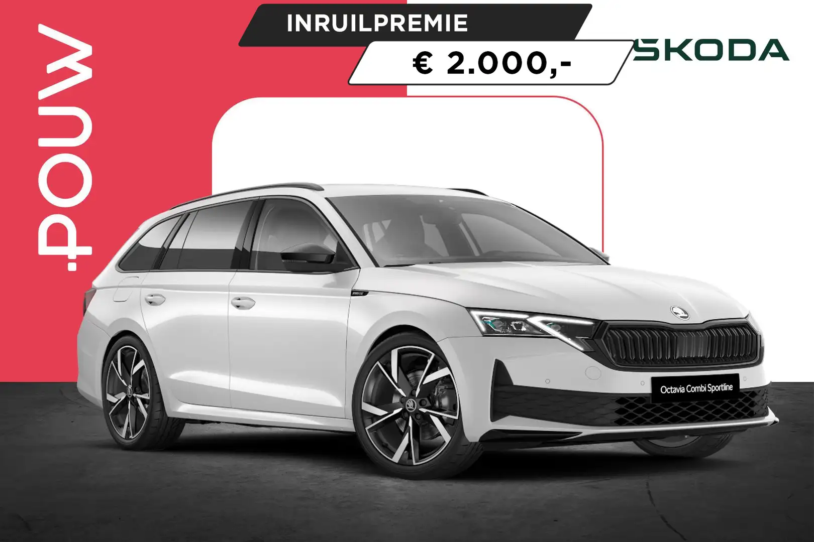 Skoda Octavia Combi 1.5 TSI 150pk MHEV Sportline Tour | 19" Velg Wit - 1