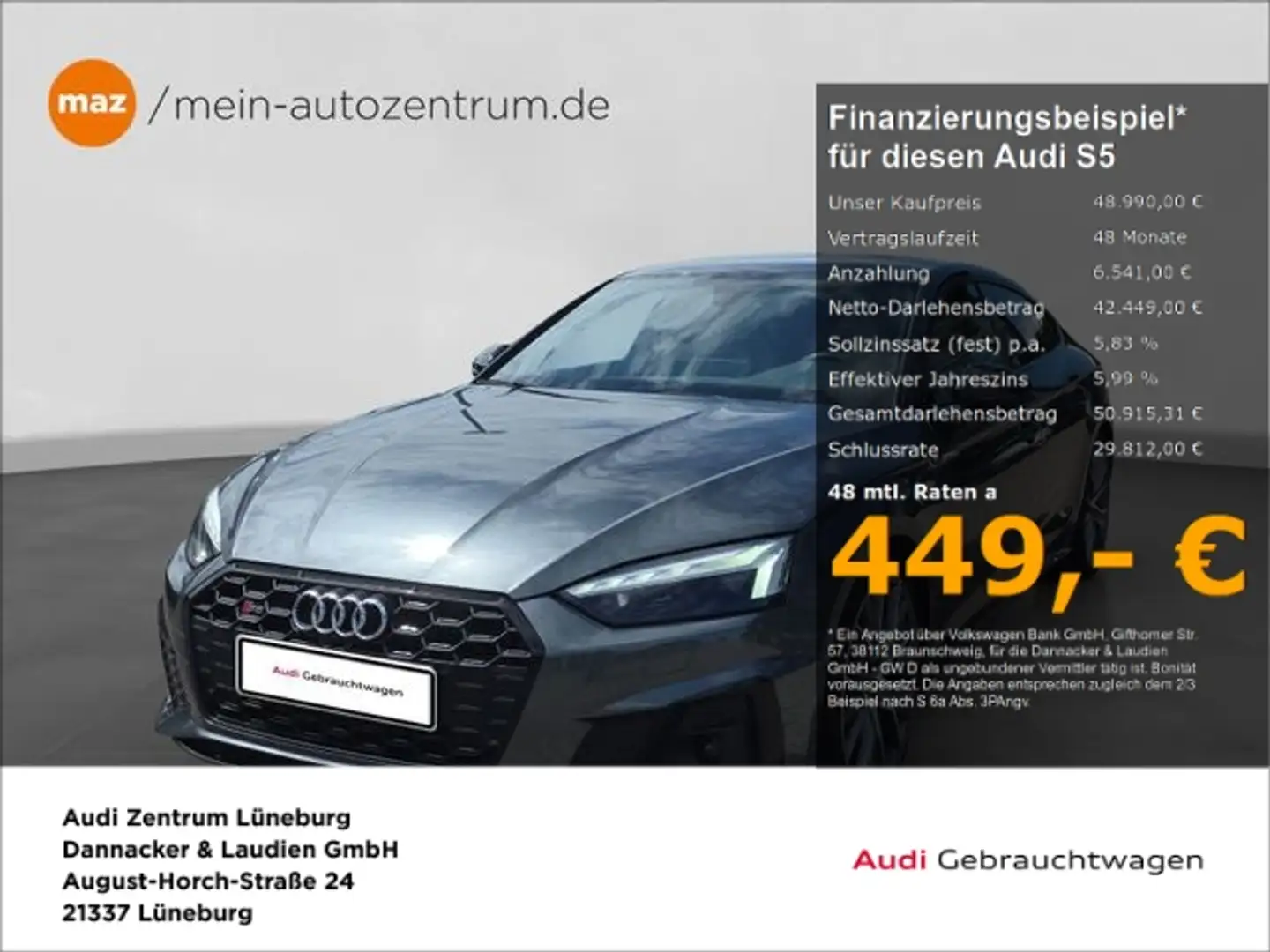 Audi S5 Sportback 3.0 TDI quattro Alu Matrix-LED Navi Grau - 1
