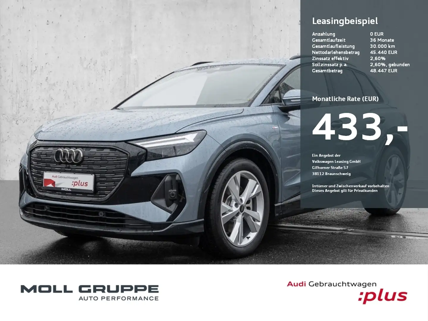 Audi Q4 e-tron 45 S line (AHK*) AHK AUT DYNLICHT FLA Blau - 1