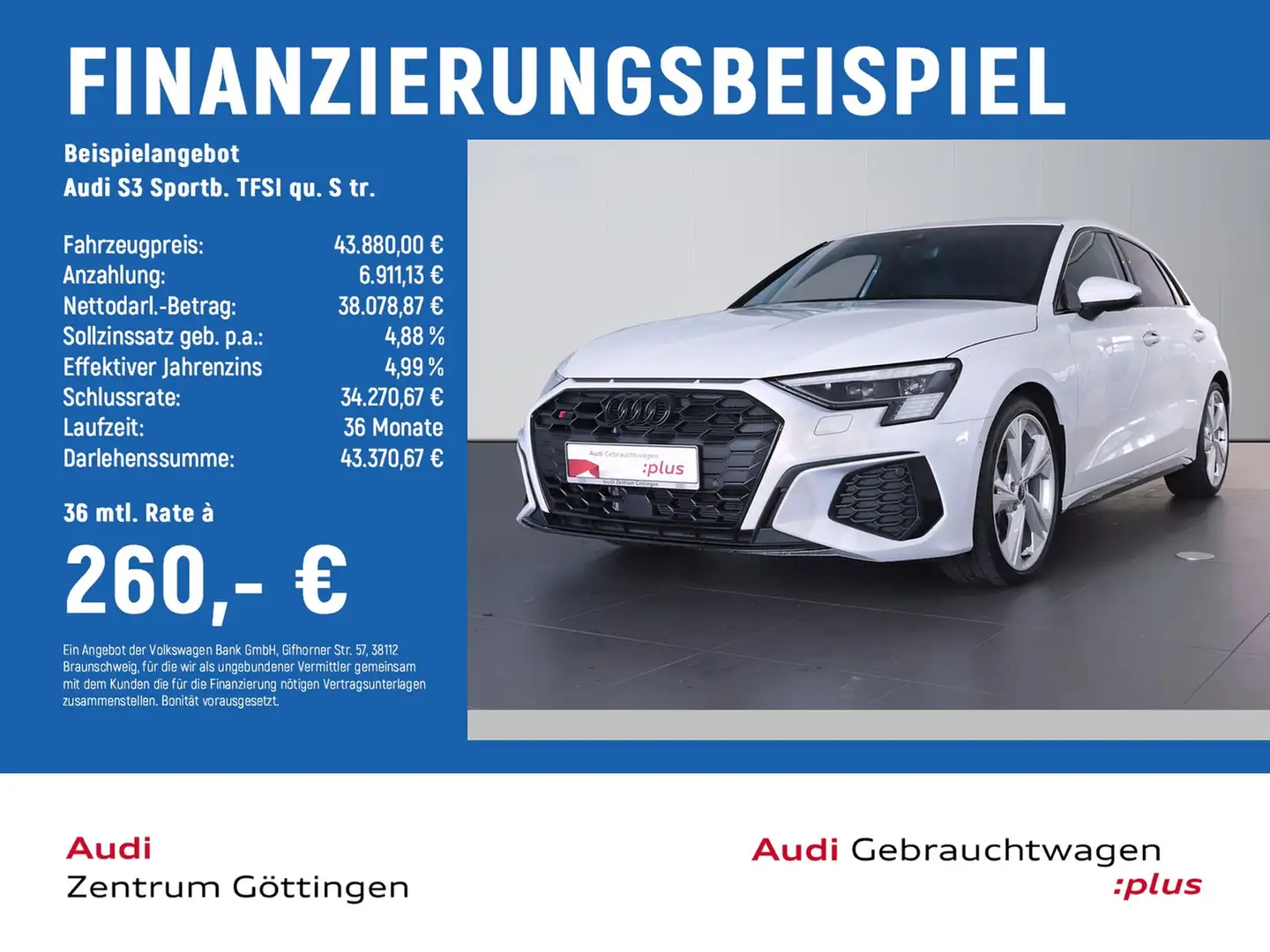 Audi S3 Sportb. TFSI qu. S tr. +MATRIX+OPTIK SWpl+B&O Weiß - 2