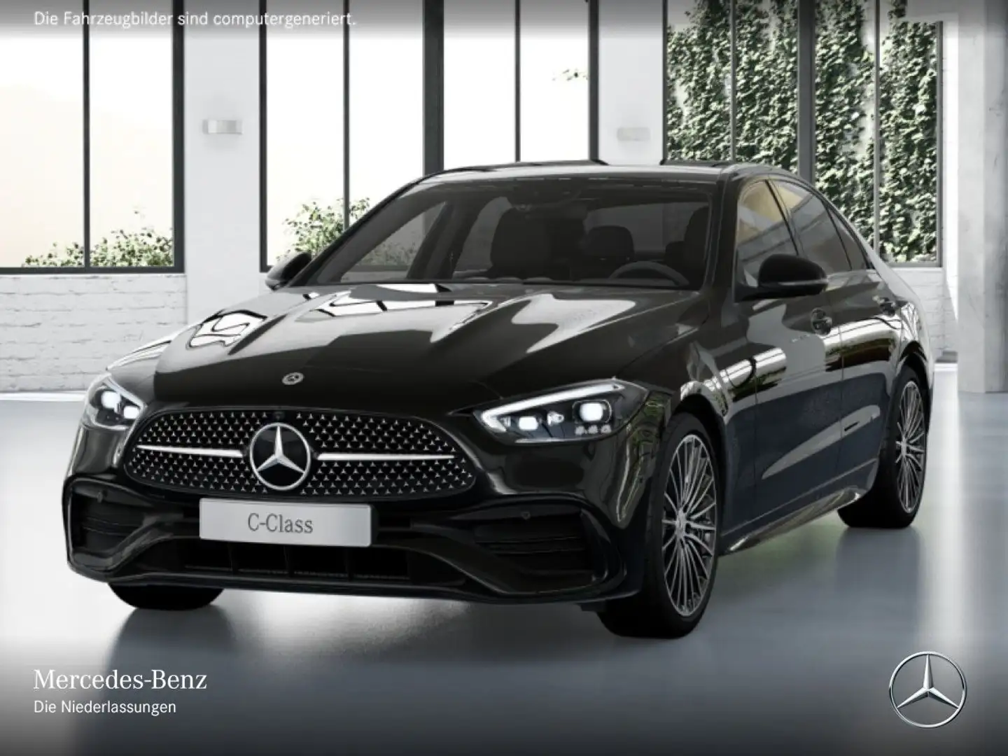 Mercedes-Benz C 220 d AMG+NIGHT+PANO+360+AHK+TOTW+KEYLESS+9G Schwarz - 2
