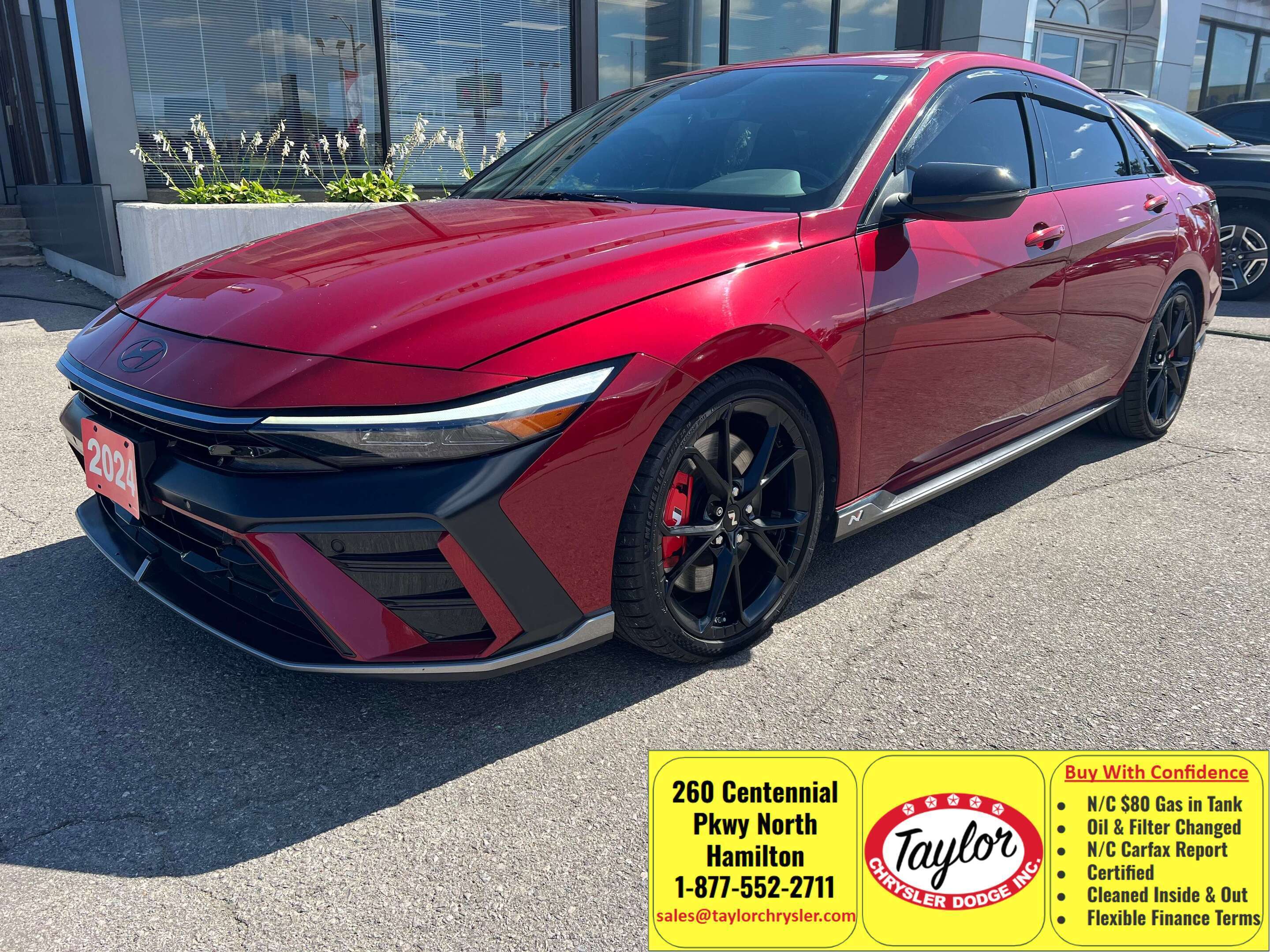 Red 2024 Hyundai Elantra N Sedan Front-Wheel Drive 8-Speed Automatic