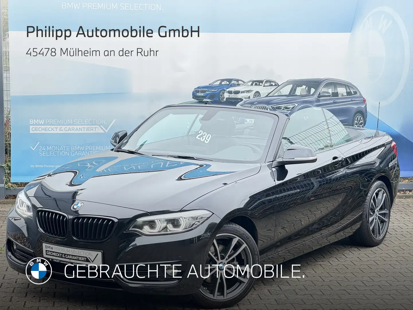BMW 218 i Cabrio Sport Line Navi AdLED RFK 4 Zylinder Schwarz - 2