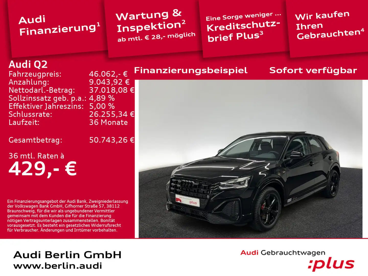 Audi Q2 S line 35 TFSI S tronic Schwarz - 1