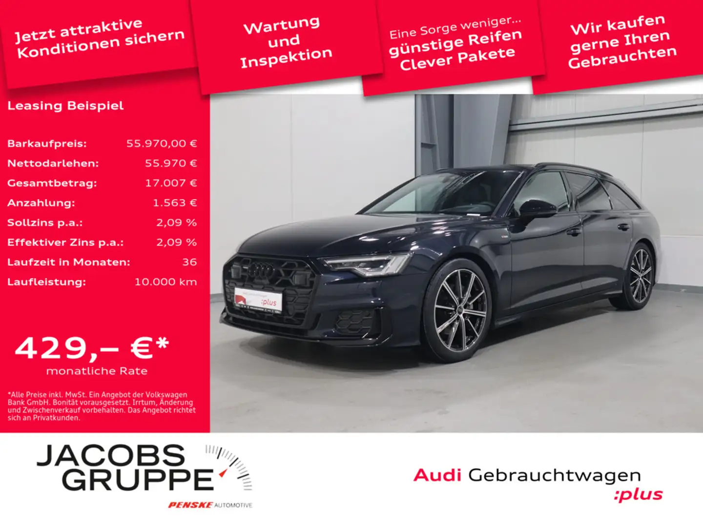 Audi A6 Avant 45 TDI quattro S line Pano*Matrix*TopView * Blau - 1