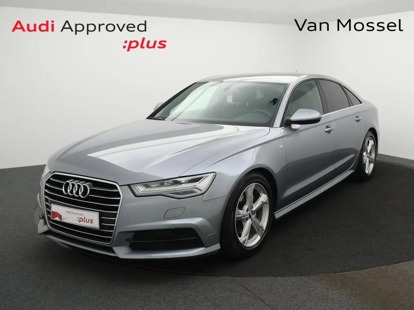 Audi A6 S-line exterior / interior - 2.0TDi - 150PK *LEDER*NAVI*SPORTSEATS*ZETELVERWARMING*BLTH*CRUISE* Zilver - 1