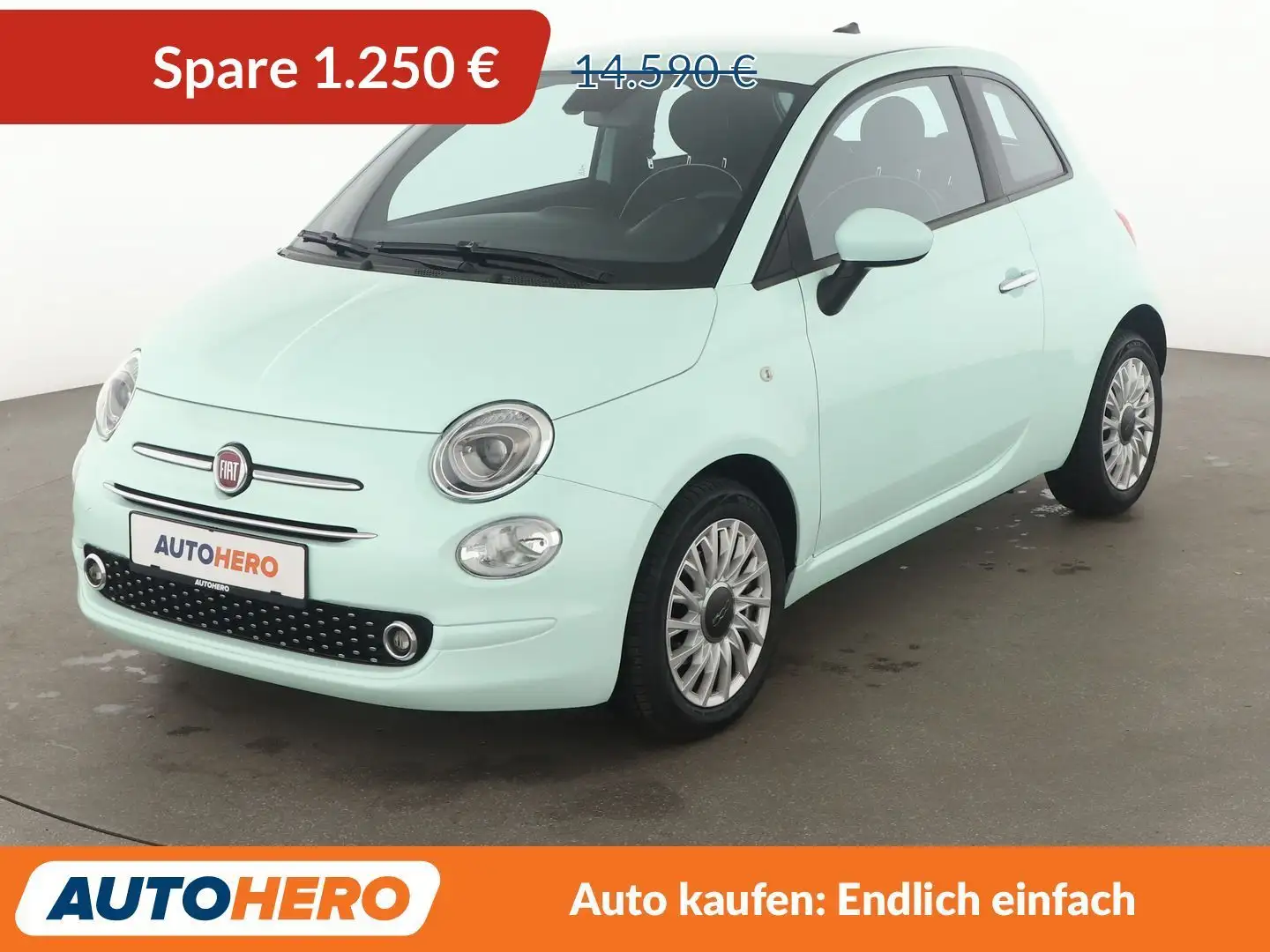 Fiat 500 1.2 Lounge Aut.*NAVI*TEMPO*PDC* Grün - 1