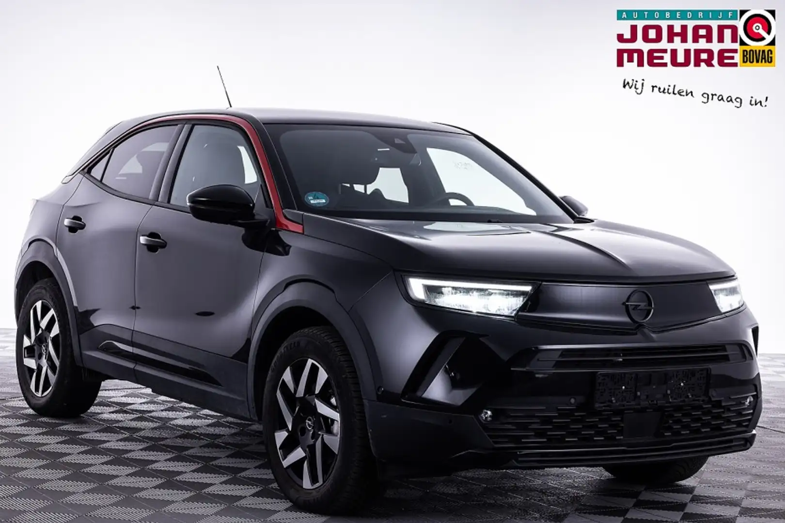 Opel Mokka-E GS Line 50-kWh | SOH 100% | Half LEDER | ECC | Ful Zwart - 1