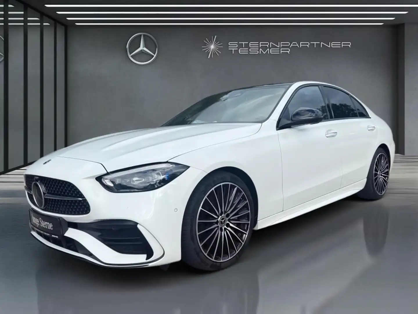 Mercedes-Benz C 300 d +AMG+NIGHT+PANO+HUD+AHKL+360°+HANDSFREE Blanc - 1