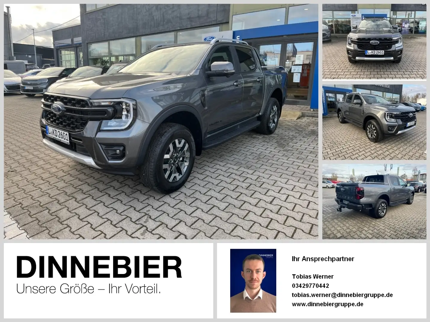 Ford Ranger DoKa 2.3l PHEV Wildtrak 207 kW AHK+360° Grau - 1