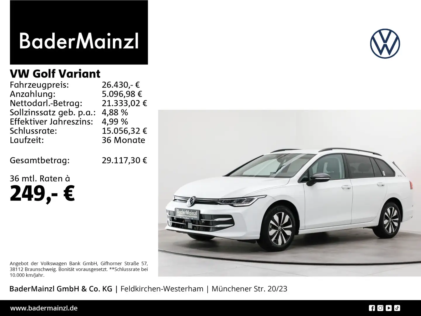 Volkswagen Golf Variant 1.5 TSI Goal Kamera Carplay ACC SHZ Weiß - 1