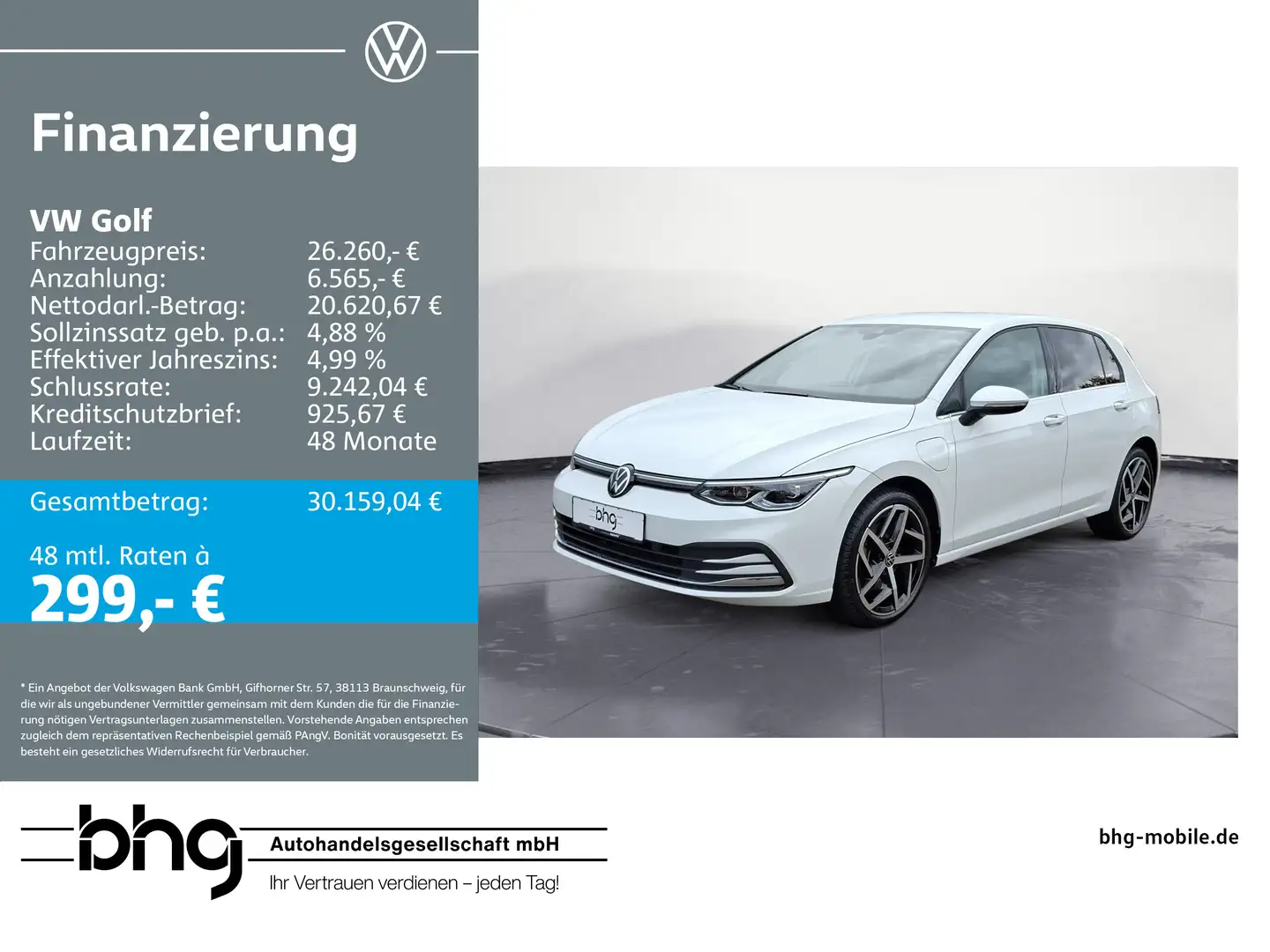 Volkswagen Golf 1.4 eHybrid OPF DSG Style Weiß - 1