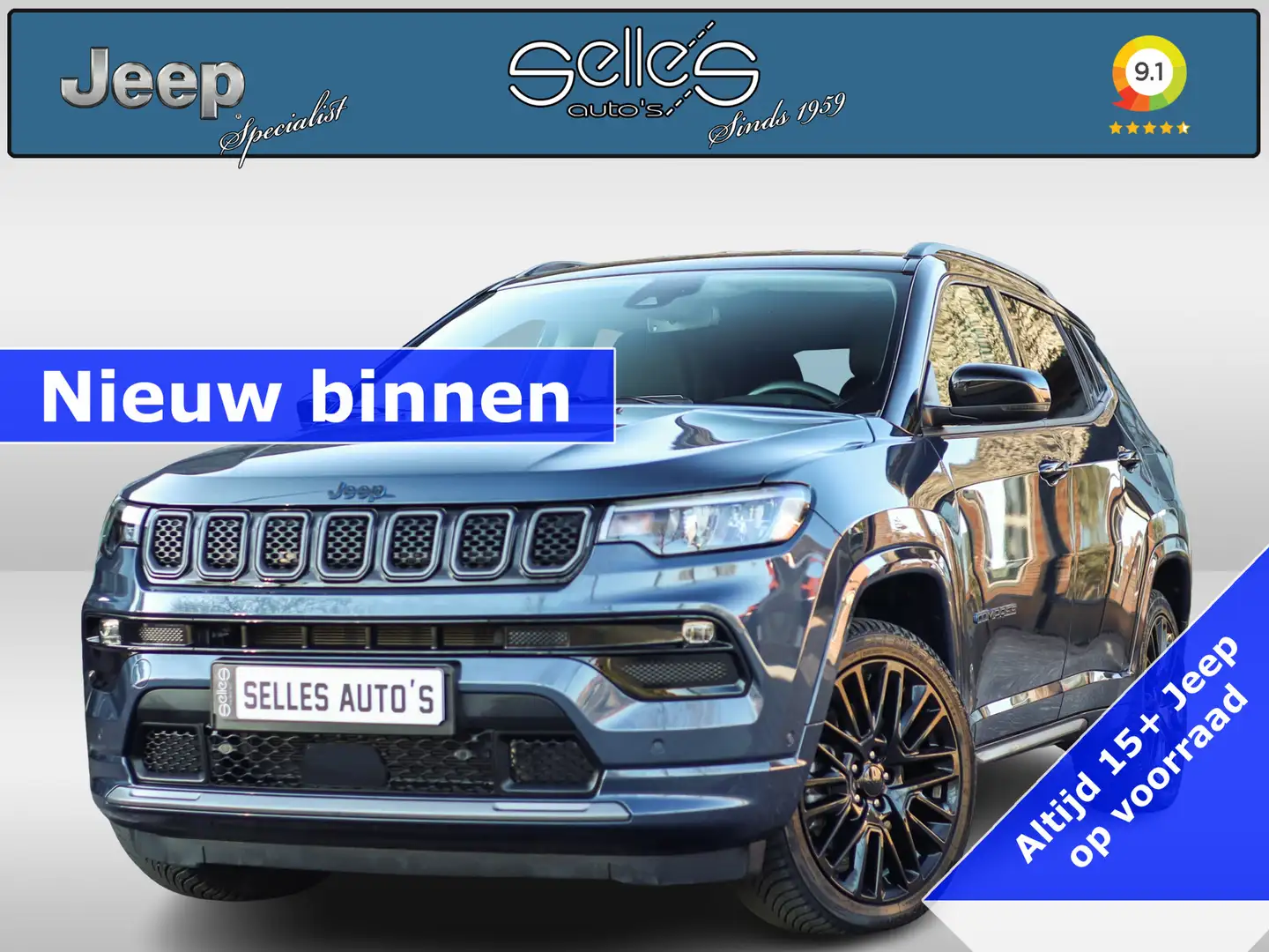 Jeep Compass 4xe 240 Plug-in Hybrid Electric S | Stoel/Stuur Ve Blauw - 1
