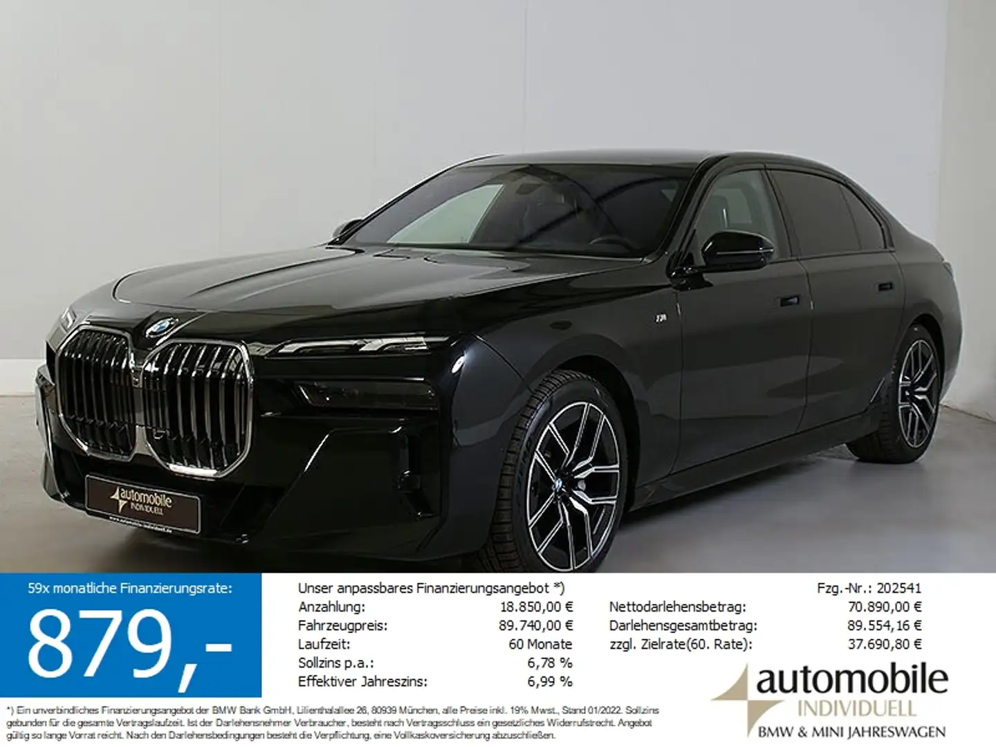 BMW 740 d xDr. M Sportpaket ACC Standh Panorama Autob Noir - 1