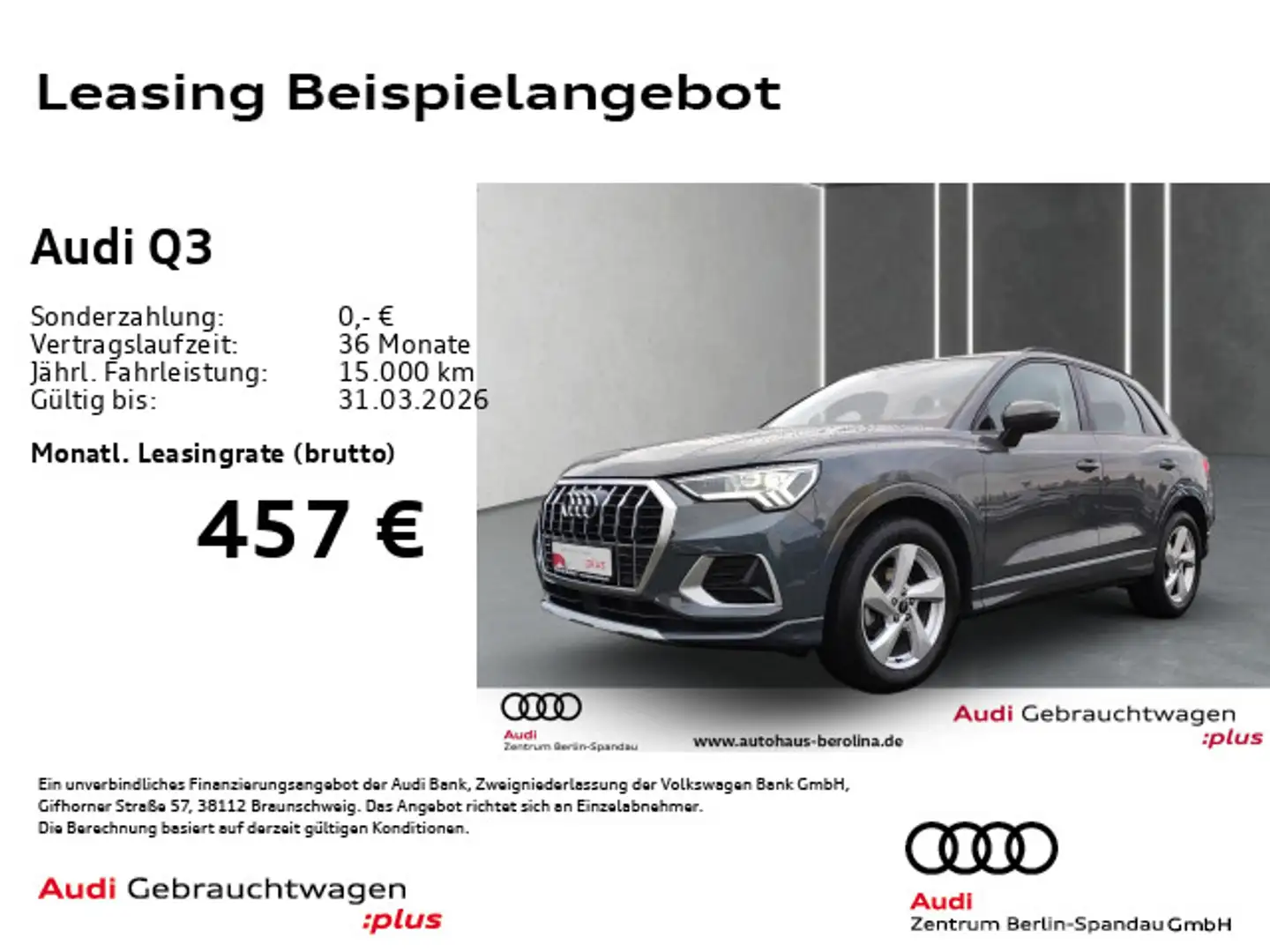 Audi Q3 35 TDI Adv. S tronic *ACC*NAV+*LED*R-CAM*SHZ* Grau - 1