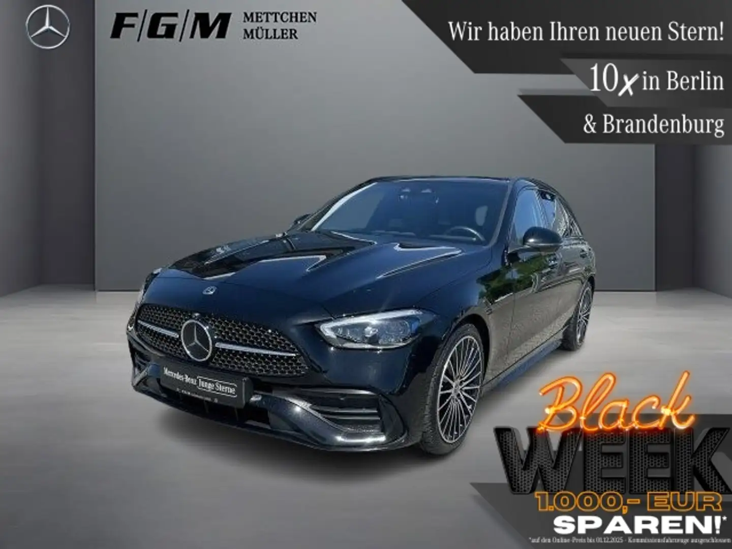 Mercedes-Benz C 300 T 4M AMG Line Burm|DigiLight|S-Dach|Standhz Schwarz - 1