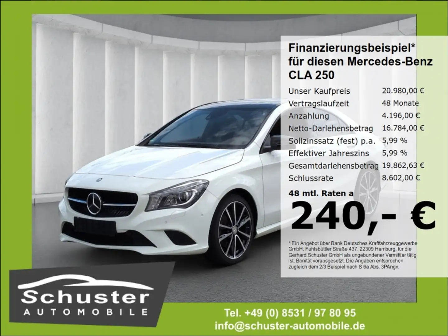 Mercedes-Benz CLA 250 4Mat Urban*Autom ACC Panodach Leder Navi Weiß - 1