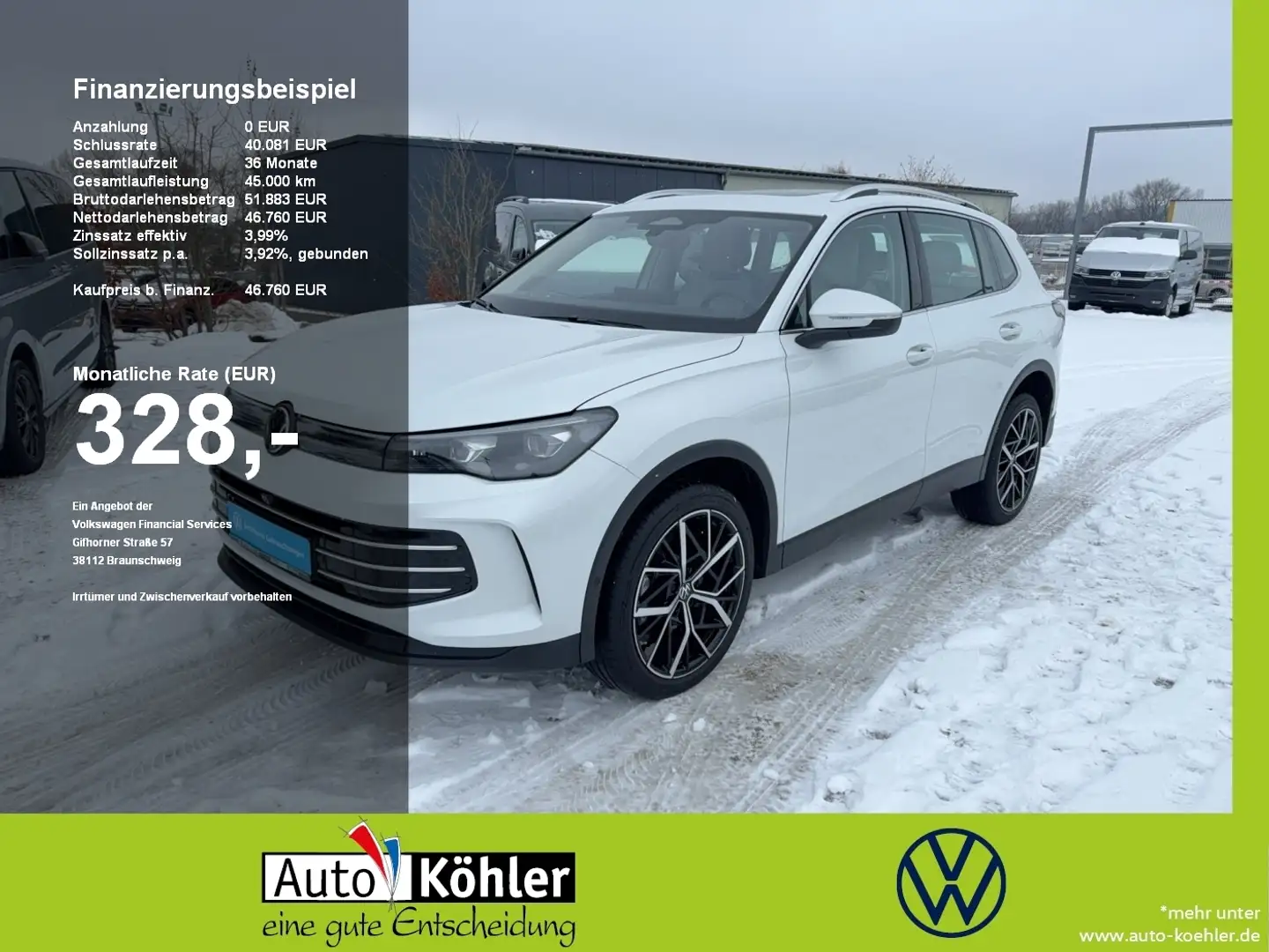 Volkswagen Tiguan Elegance TDI 4M Matrix/Pano/CarPlay/AHK Blanc - 1