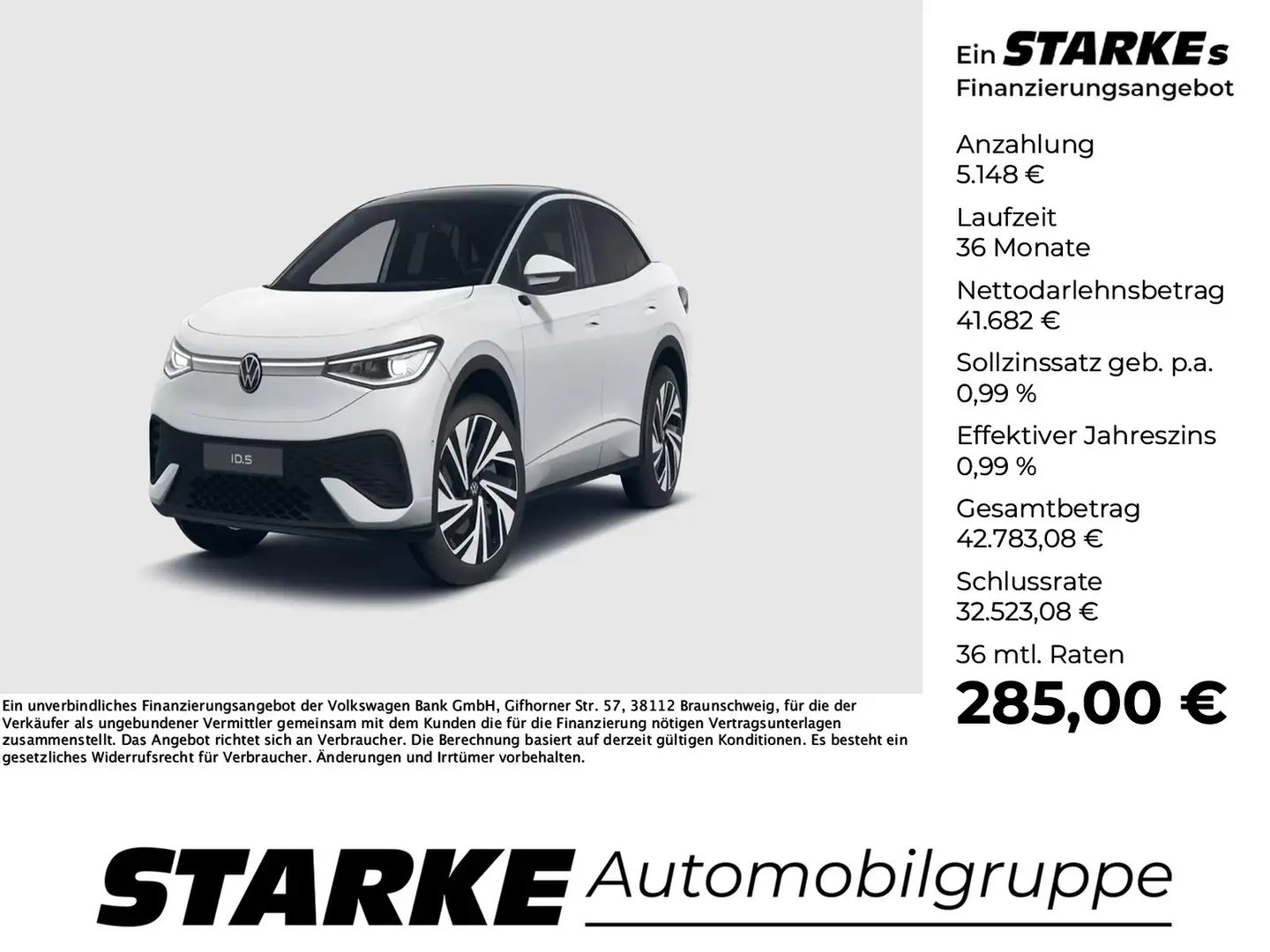 Volkswagen ID.5 Pro mit Infotainment-Paket Blanco - 1