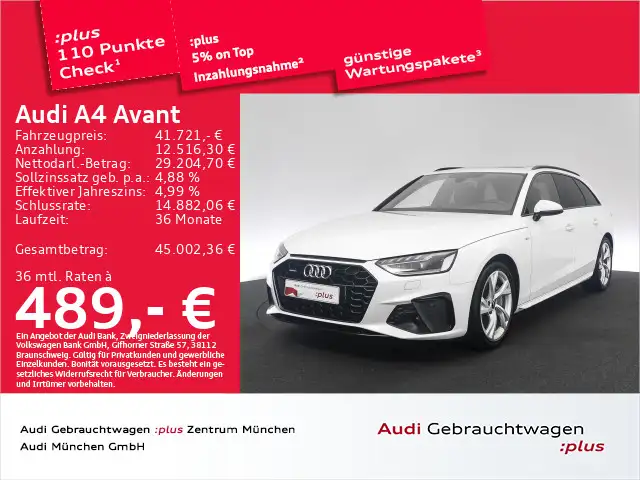 Audi A4 40 TFSI qu. S tronic 2x S line Pano/Mat