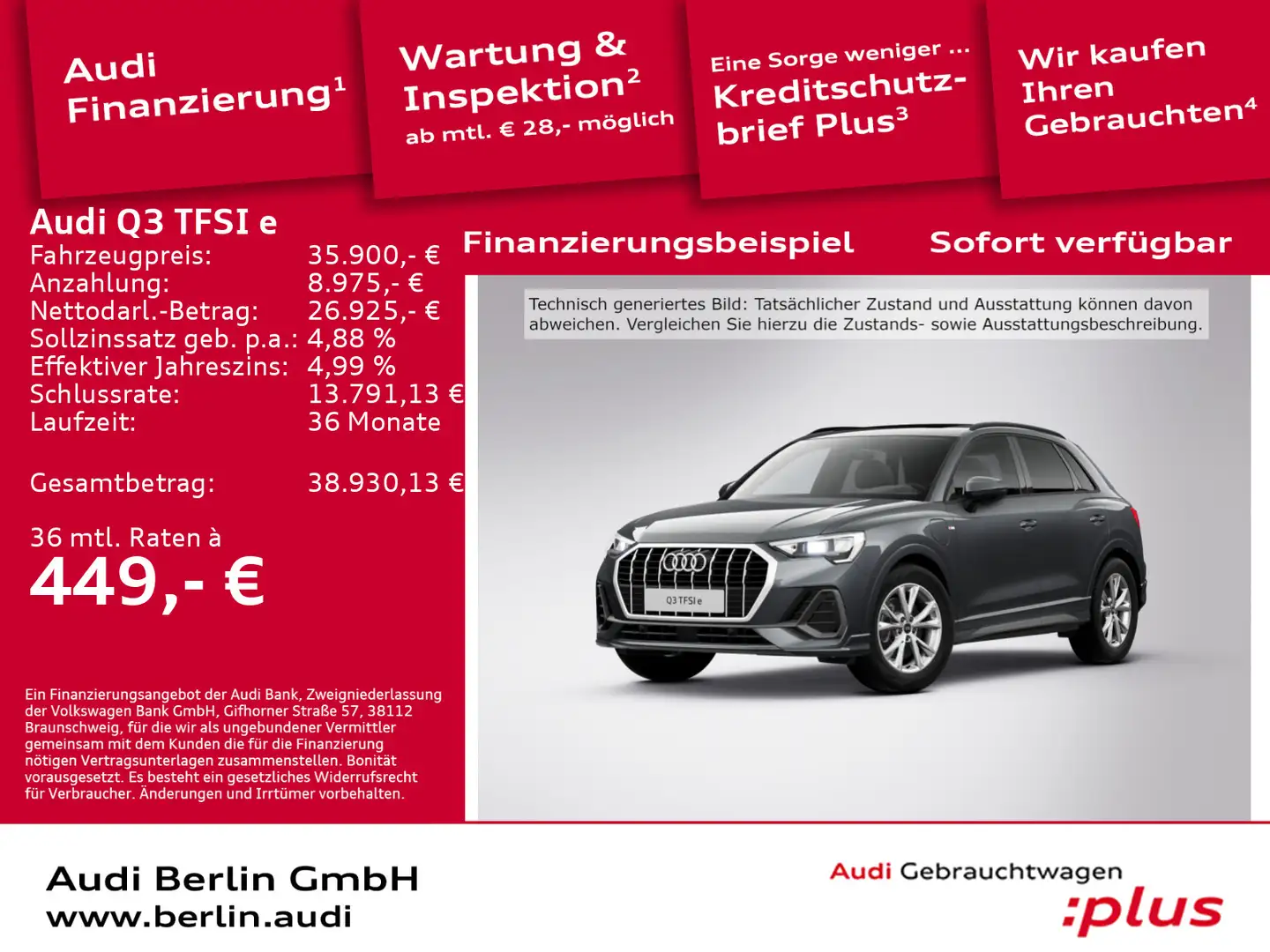 Audi Q3 S line 45 e S tr. LED PANO RFK VIRTUAL Grau - 1