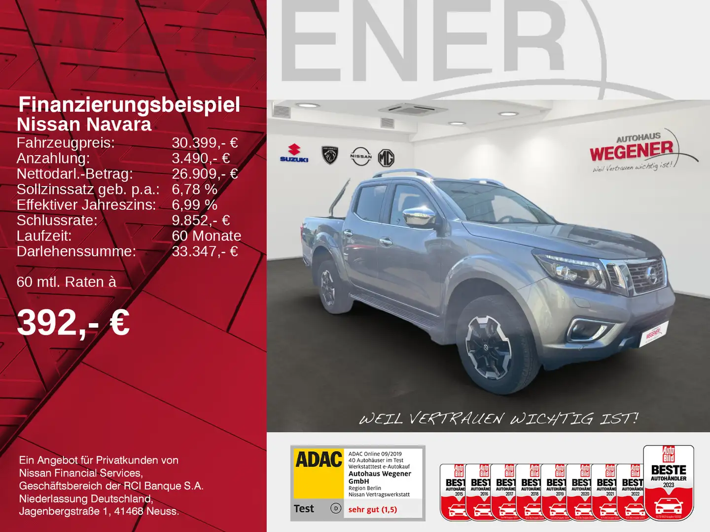 Nissan Navara NAVARA DC 4x4 AT NAVI KAMERA AHK KLIMA SITZHEIZ* Gris - 2