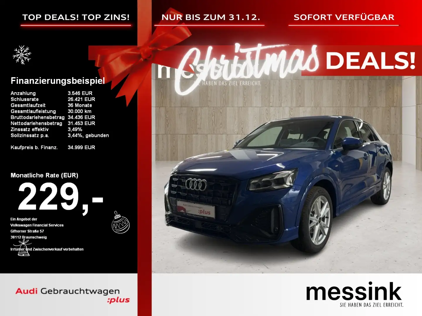 Audi Q2 2x S-line*Matrix LED*AHK*LEDER*ACC*Kamera Blau - 1