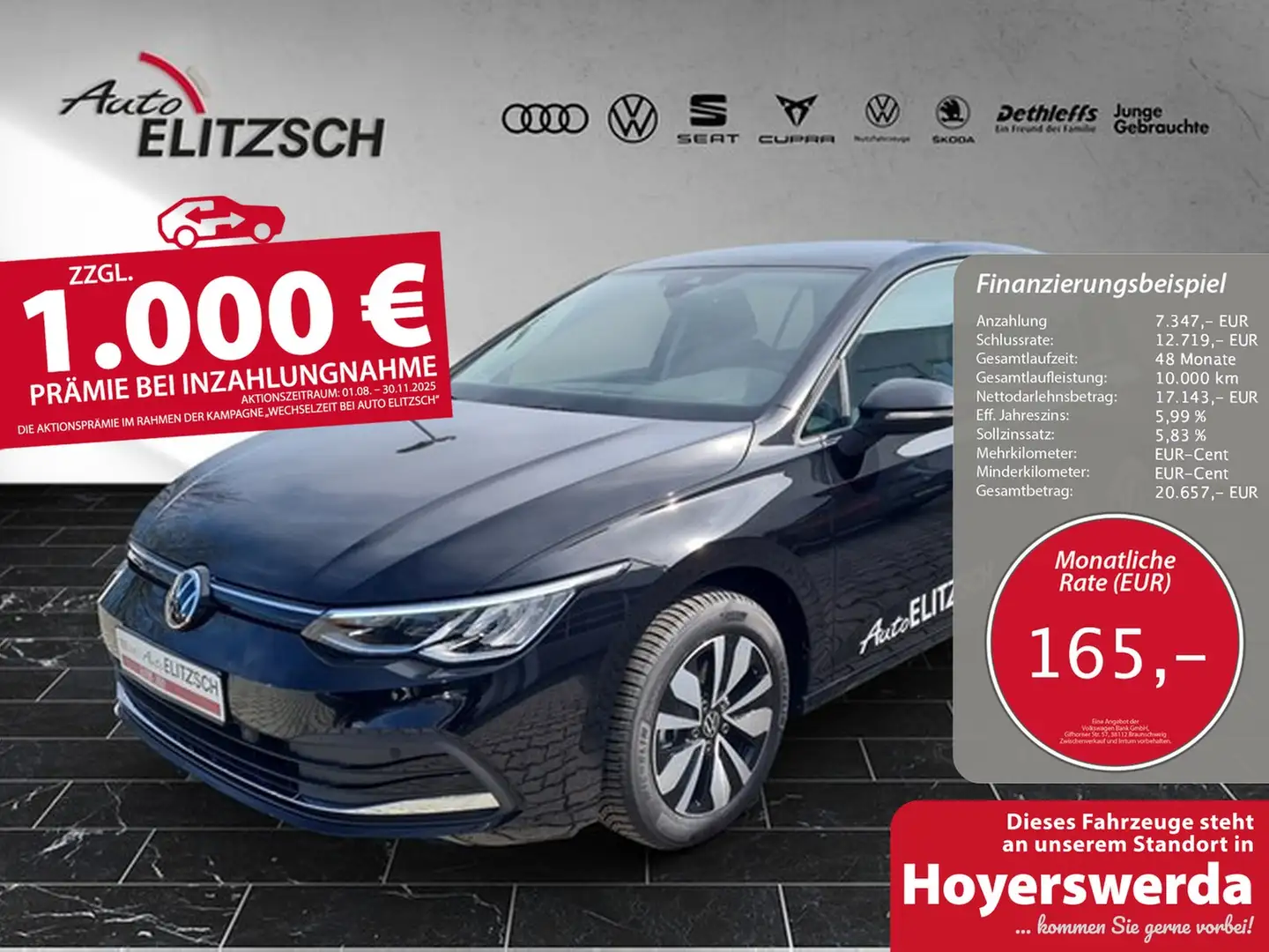 Volkswagen Golf VIII 1.0 TSI Move LED RFK AppCon Climatronic SH... Schwarz - 1