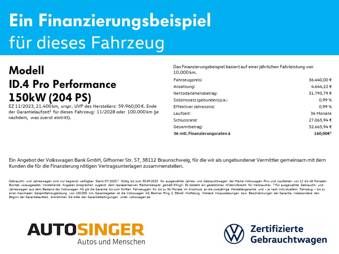 Volkswagen ID.4 Pro Performance *IQ-L*AHK*ACC*NAVI*R-CAM* Schwarz - 2
