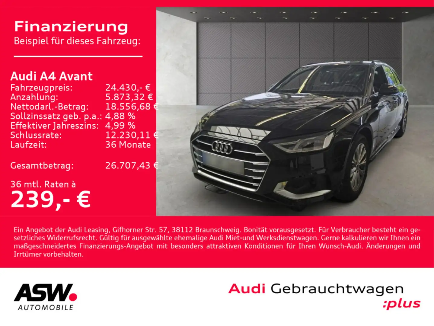 Audi A4 advanced 35TDI Stronic NAVI LED STANDHz Schwarz - 1