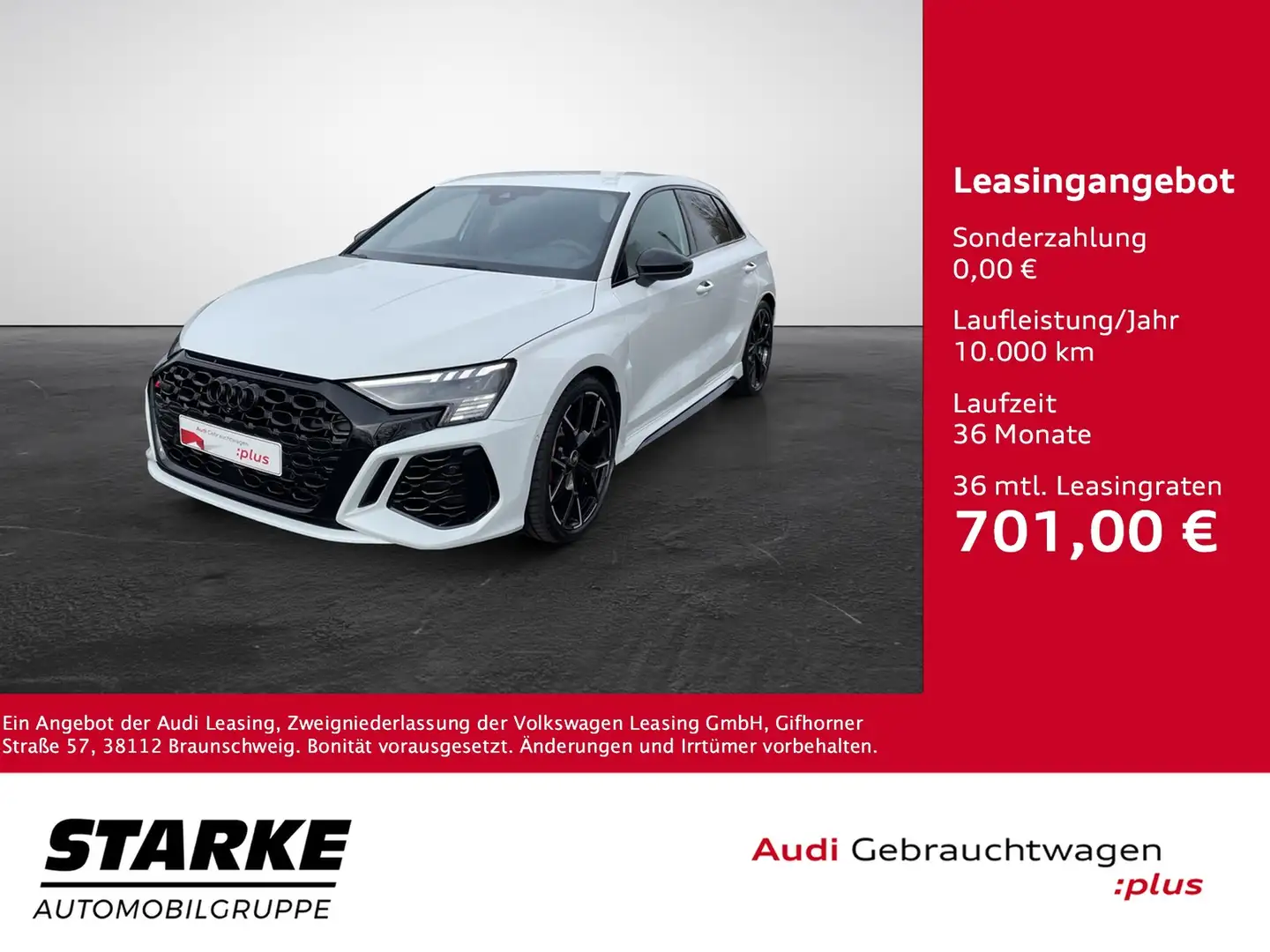 Audi RS3 Sportback 2.5 TFSI S tronic quattro Weiß - 1