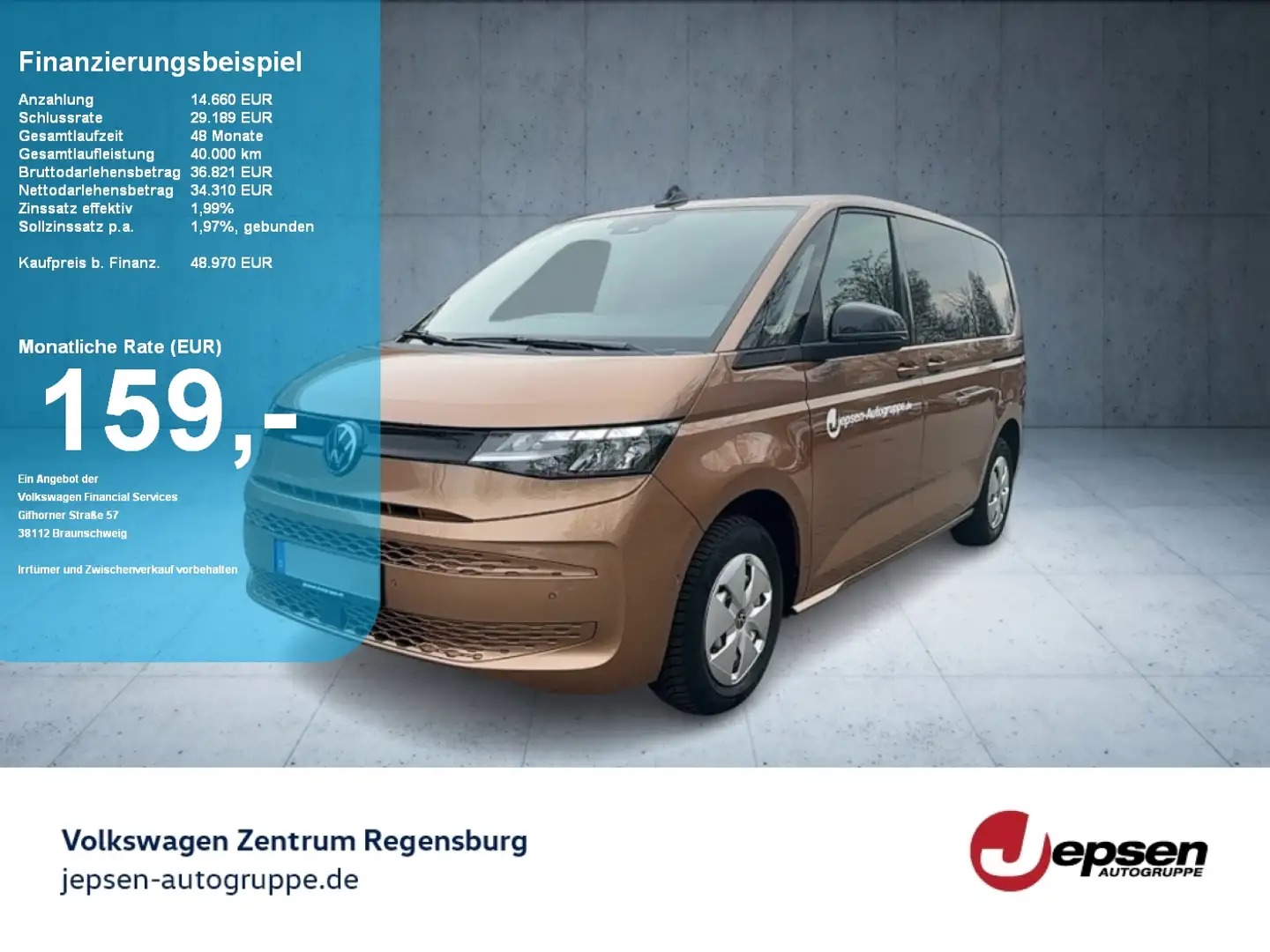 Volkswagen T7 Multivan Multivan TDI DSG AHK LED R-KAMERA NAVI Braun - 1