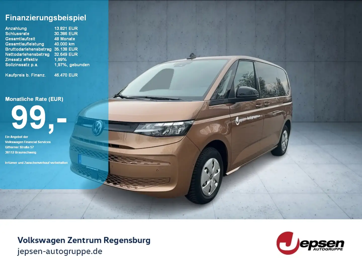 Volkswagen T7 Multivan TDI DSG AHK LED R-KAMERA NAVI Brun - 1